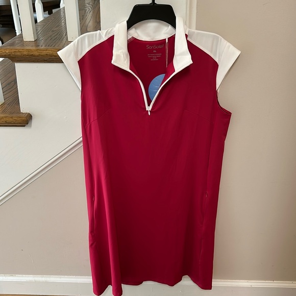 SanSoleil XL NEW Women's Red Sleeveless Dress UV 50 - Picture 5 of 15